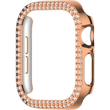 For A Watch Series 10 42mm Case Cover Frame Bling Rhinestone Decor - Rose Gold