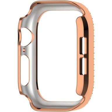 For A Watch Series 10 42mm Case Cover Frame Bling Rhinestone Decor - Rose Gold