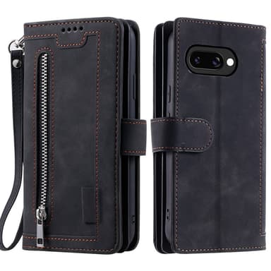 Til Google Pixel 9A Etui med Lynlåslomme og 9 Kortlommer