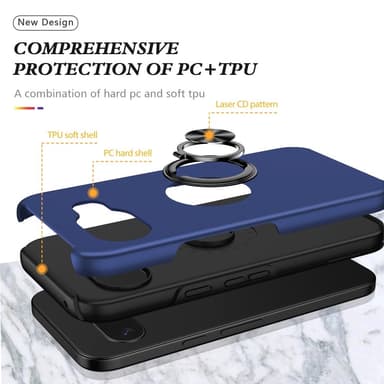 Til Google Pixel 9A Fingerring Kickstand Hybrid Taske