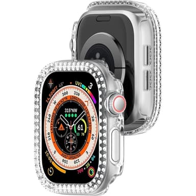 For A Watch Series 10 42mm Case Cover Frame Bling Rhinestone Decor - Gennemsigtig