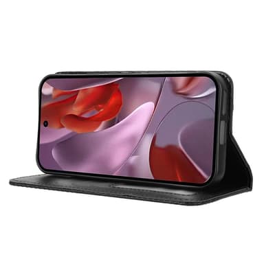 Til Google Pixel 9A Stand Phone Case Fuld Protection Pung Cover - Sort