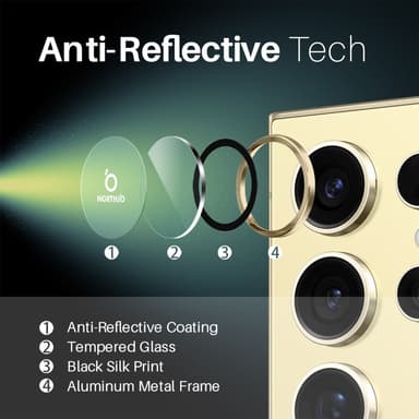 NORTHJO til Samsung Galaxy S25 Ultra Hærdet Glas Kameralinsebeskytter