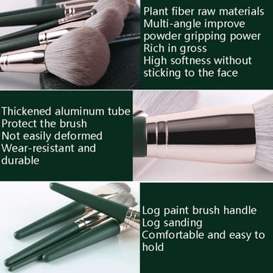 14 Stk Makeup Brush Set Foundation Powder Concealer Børster Børsteholder