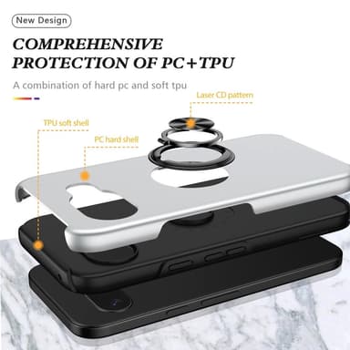 Til Google Pixel 9A Fingerring Kickstand Hybrid Taske