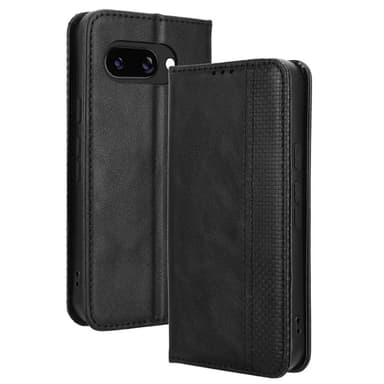 Til Google Pixel 9A Stand Phone Case Fuld Protection Pung Cover - Sort