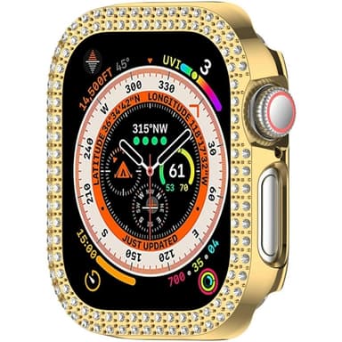 For A Watch Series 10 42mm Case Cover Frame Bling Rhinestone Decor - Guld