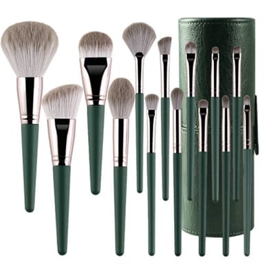 14 Stk Makeup Brush Set Foundation Powder Concealer Børster Børsteholder