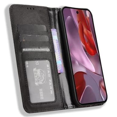 Til Google Pixel 9A Stand Phone Case Fuld Protection Pung Cover - Sort
