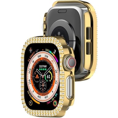 For A Watch Series 10 42mm Case Cover Frame Bling Rhinestone Decor - Guld