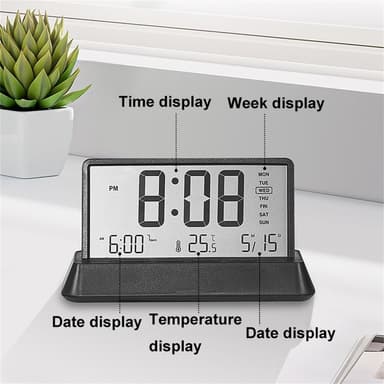 LED Display Digitalt vækkeur med Temperatur Kalender Snooze funktion