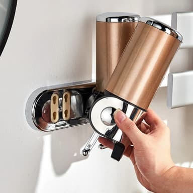 Rustfrit stål Sæbedispenser 1000ml Manuel Push Pump Shampoo Body Wash
