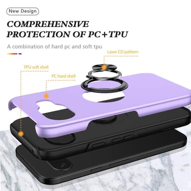 Til Google Pixel 9A Fingerring Kickstand Hybrid Taske