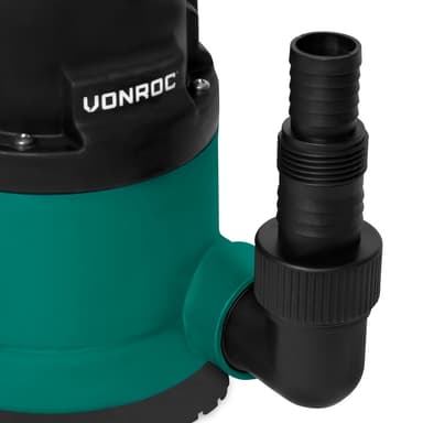 VONROC Dykpumpe - pumpe - 300W | 6500 l/t - med flyder | 5mm restvand | Snavset og rent vand