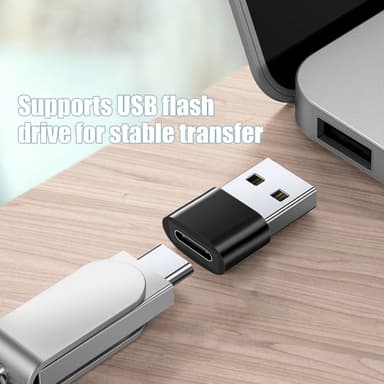 2-pack USB-C til USB-adapter til dataoverførsel og opladning Sort