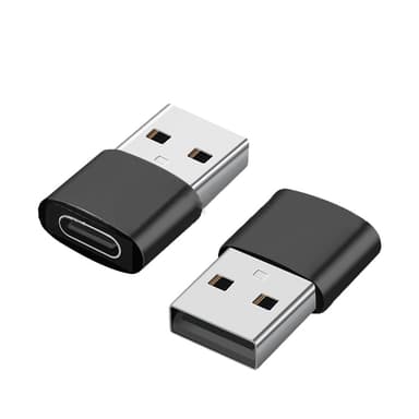 2-pack USB-C til USB-adapter til dataoverførsel og opladning Sort