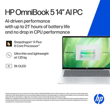 HP OmniBook 5 14 Snap-8C/16/512/OLED 14" Copilot+ PC