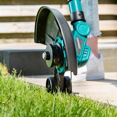 VONROC Plæneklipper 20V – Kulfri - 32 cm og Græstrimmer | Inkl. 4.0Ah Akku og oplader | Komplet sæt