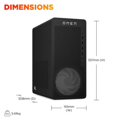 HP OMEN 16L R5-8400F/16/512/3050 stationær gaming computer