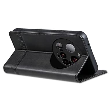 SKALO Xiaomi 15 Ultra 5G AZNS PU-Læder Flip Cover - Sort