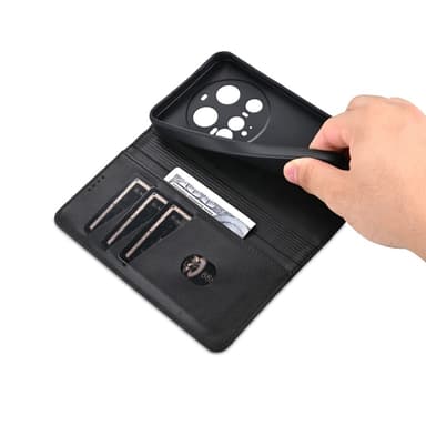 SKALO Xiaomi 15 Ultra 5G AZNS PU-Læder Flip Cover - Sort