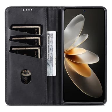 SKALO Xiaomi 15 Ultra 5G AZNS PU-Læder Flip Cover - Sort