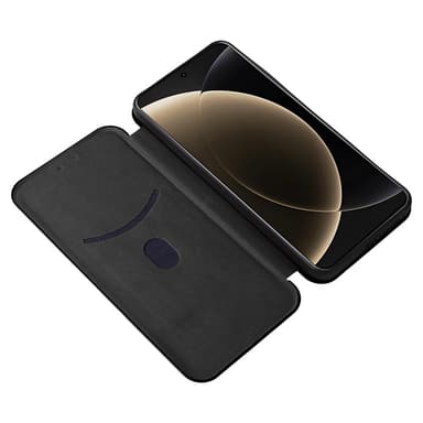SKALO Xiaomi 15 Ultra 5G Carbon Fiber Flip Cover - Sort