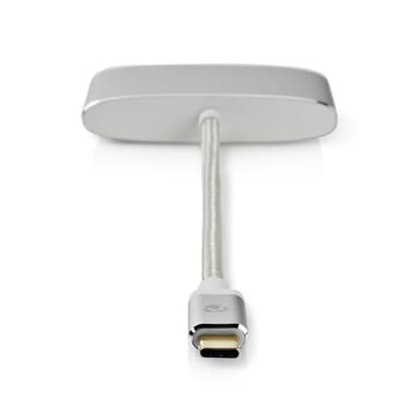 Nedis USB Multi-Port Adapter | 3-in-1 | USB 3.2 Gen 1 | USB-C™ Han | USB-A Hun / USB-C™ Hun / VGA Hun | 5 Gbps | 0.20 m | Runde | Guldplateret | Flettet / Nylon | Sølv | Cover Window Box