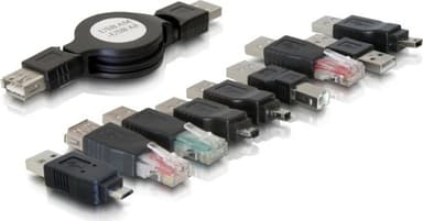 DeLOCK Kabeltaske med udtrækbar USB-kabel og adaptere, USB, Firewire,