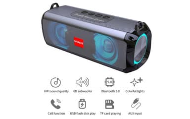 Trådløs LED Bluetooth-højttaler, sort