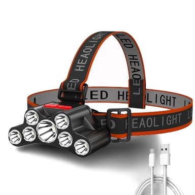Genopladelig pandelampe med 7 lys, LED
