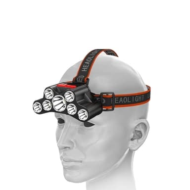 Genopladelig pandelampe med 7 lys, LED