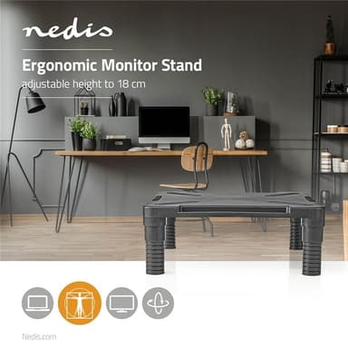 Nedis Monitor Stand | Ergonomisk: Yes | Maksimal bæreevne: 18 kg | Universal | Justérbar højde: Ja