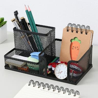 3 rum Metal Skrivebord Organizer Pen Holder Organizer Opbevaringsskuffe