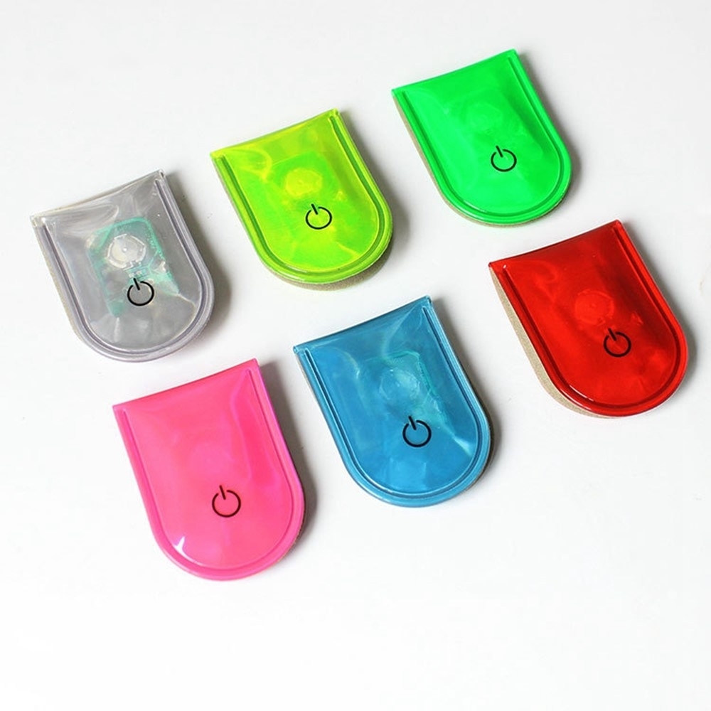 4 stk LED-lys Magnetiske Clips Sikkerhed Løbenat Campingaktiviteter - Fluorescerende