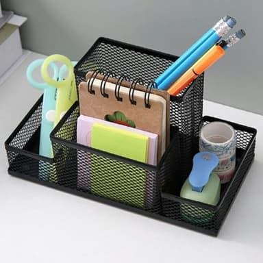 3 rum Metal Skrivebord Organizer Pen Holder Organizer Opbevaringsskuffe