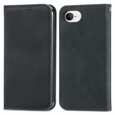 Til iPhone 16e cover med kortholder magnetisk absorberende telefoncover - Sort