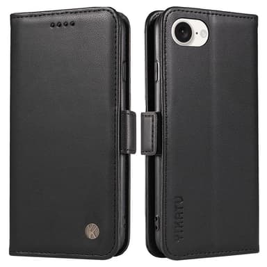 YIKATU læder pung-etui til iPhone 16e – Sort