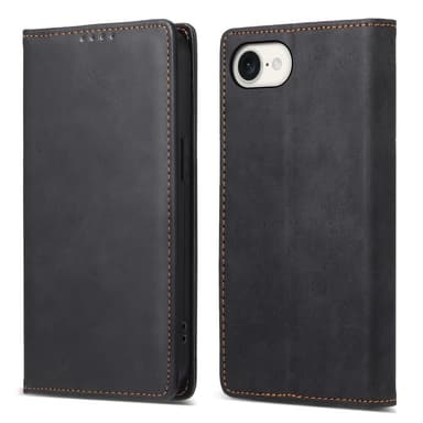 Til iPhone 16e cover magnetisk lukning fliptelefoncover - Sort