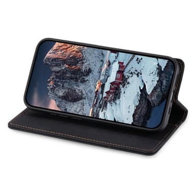Til iPhone 16e cover magnetisk lukning fliptelefoncover - Sort