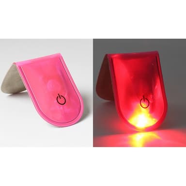 4 stk LED-lys Magnetiske Clips Sikkerhed Løbenat Campingaktiviteter - Lyserød