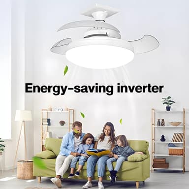 Loftsventilator E27 Ventilator Loftslys med fjernbetjening APP kontrol 3 hastigheder dæmpbar