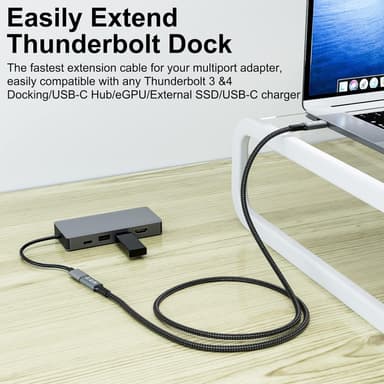 NÖRDIC USB 4 forlænger kabel 2m 40Gbps 100W 8K60Hz