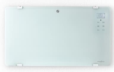Nedis SmartLife Elradiator | Wi-Fi | Velegnet til badeværelse | Glas panel | 2000 W | 2 Varmeindstillinger | LED | 15 - 35 °C | Justerbar termostat | Hvid