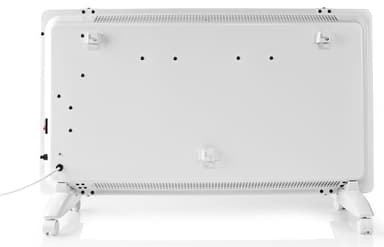 Nedis SmartLife Elradiator | Wi-Fi | Velegnet til badeværelse | Glas panel | 2000 W | 2 Varmeindstillinger | LED | 15 - 35 °C | Justerbar termostat | Hvid