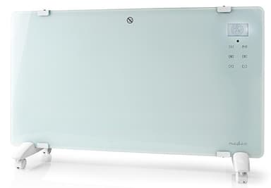 Nedis SmartLife Elradiator | Wi-Fi | Velegnet til badeværelse | Glas panel | 2000 W | 2 Varmeindstillinger | LED | 15 - 35 °C | Justerbar termostat | Hvid