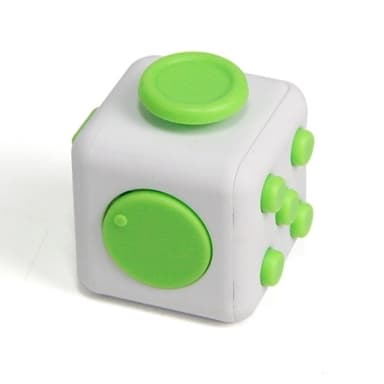 Fidget Cube, for øget koncentration, Hvid/Grøn