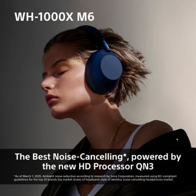 Sony WH-1000XM6 trådløse around-ear høretelefoner (midnight blue)