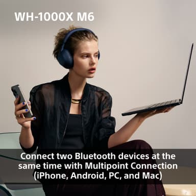Sony WH-1000XM6 trådløse around-ear høretelefoner (midnight blue)