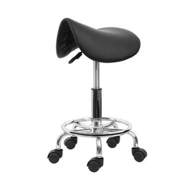 Sadelstol på hjul - højdejusterbar ergonomisk kontorstol med drejefunktion og gummihjul